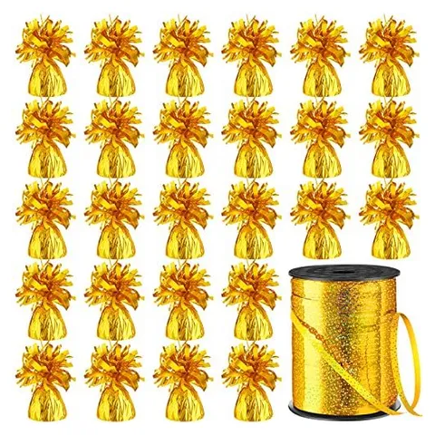 Yunsailing Balloon Weights with Ribbon – Gold