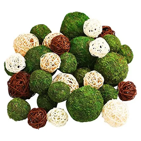 Yunsailing Moss & Rattan Decorative Balls – Classic Colors · Rustic