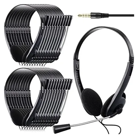 Yunsailing Classroom Headsets with Boom Mic – Black · Metal Stem