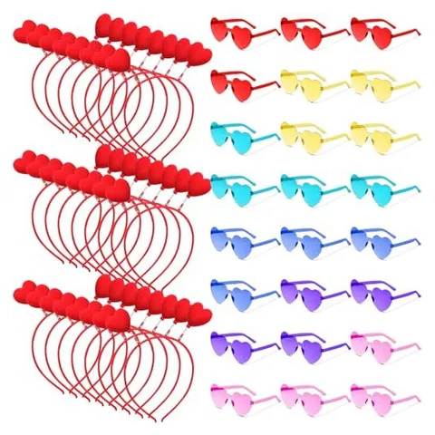 Yunsailing Heart Party Glasses – Red, Cute Color