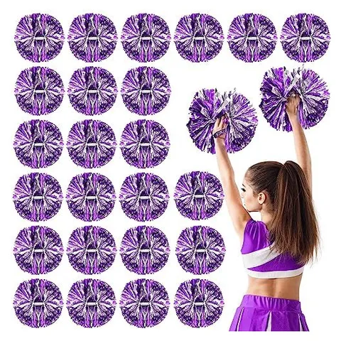 Yunsailing Cheerleading Pom Poms – Purple and Silver