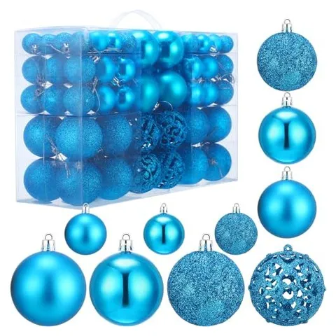 Yunsailing Shatterproof Christmas Ball Ornaments – Lake Blue