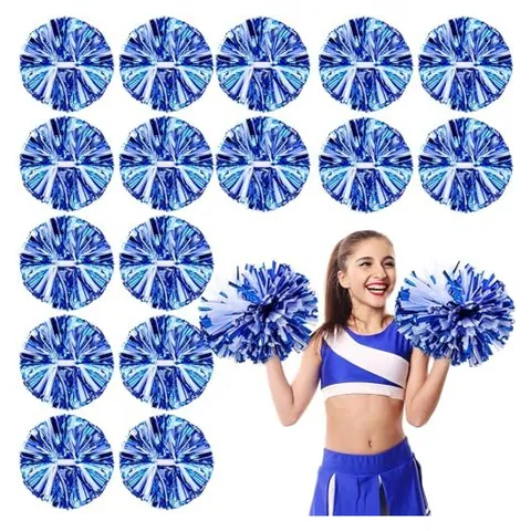 Yunsailing Cheerleading Pom Poms – Glitter Blue & Matte White