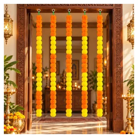 Yunsailing Marigold Garlands & Day of the Dead Decor – Orange Yellow