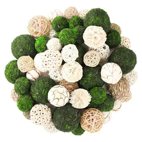 Yunsailing Moss & Rattan Decorative Balls – Boho Colors · Boho